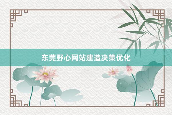 东莞野心网站建造决策优化